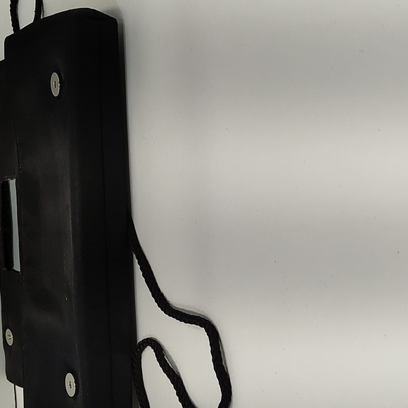 Elegant Black Satin Evening Clutch with Rhinestone Accents & Shoulder Strap - Picture 5 of 5